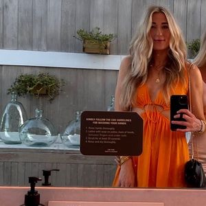 Zara Tangerine cut out dress